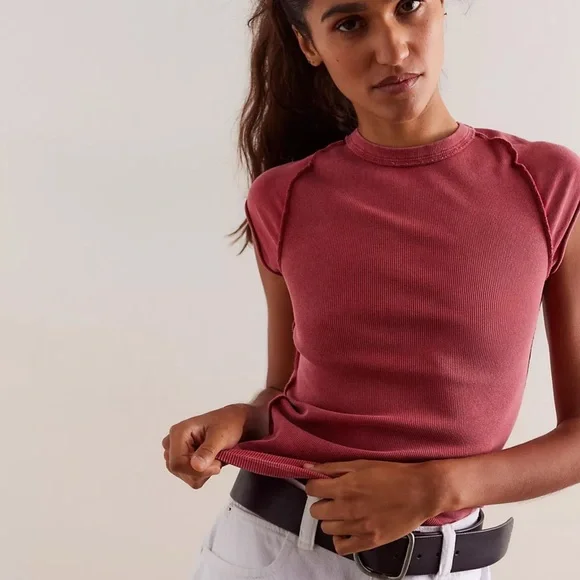 Free People We The Free Ever Had Tee Dusty Rose Small New - Picture 2 of 7